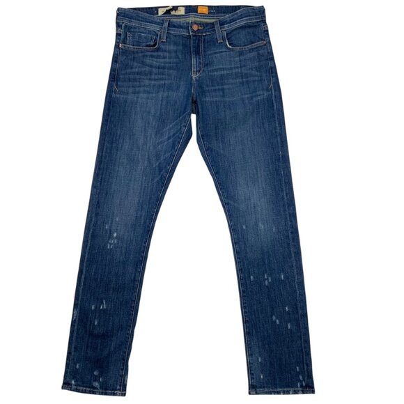 Anthropologie Pilcro Hyphen Jean 27 T Tall Blue Distressed Mid Rise Straight Leg - Picture 1 of 12